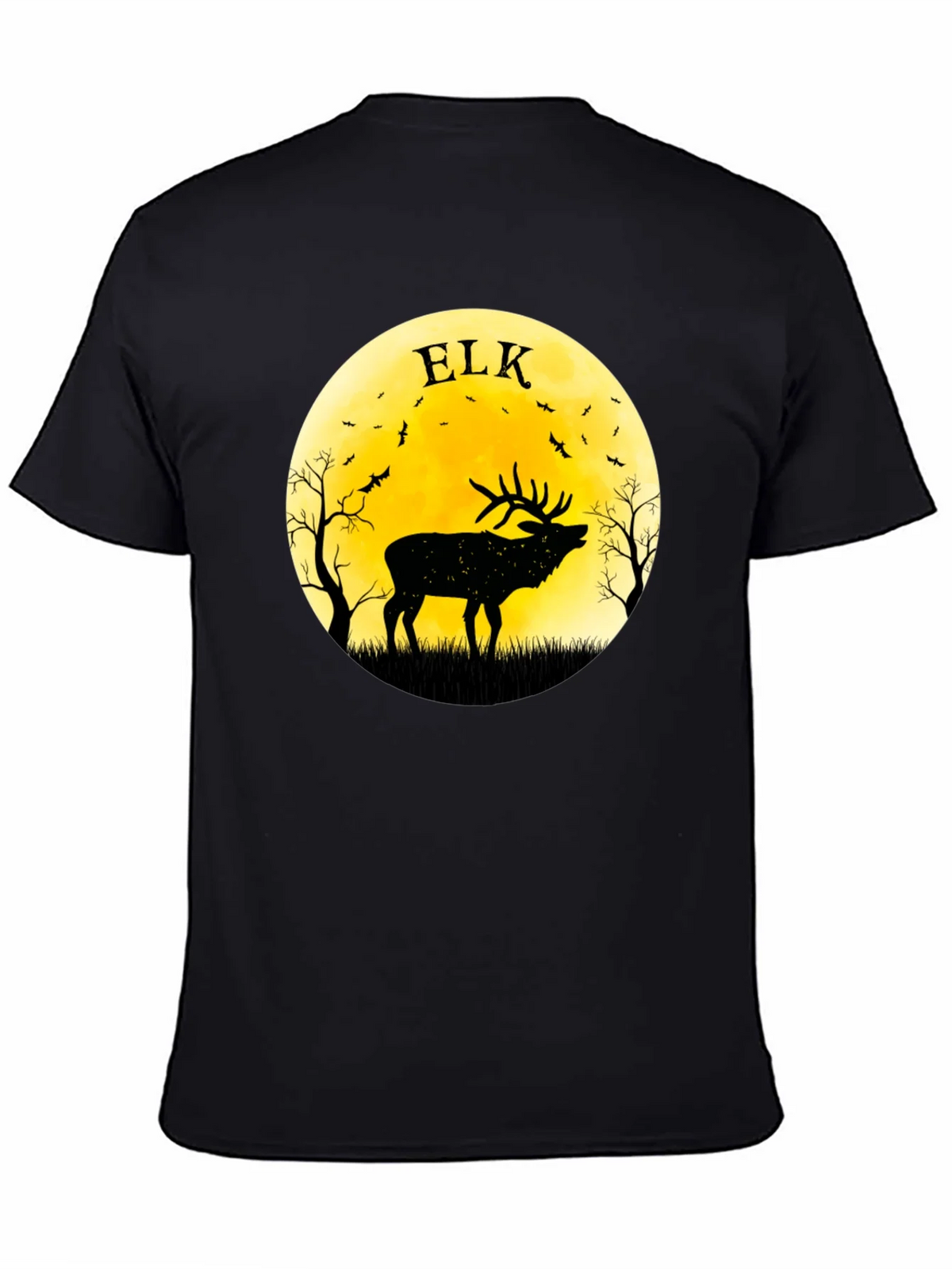Elk Silhouette Moon Graphic Tee - Black product image 2