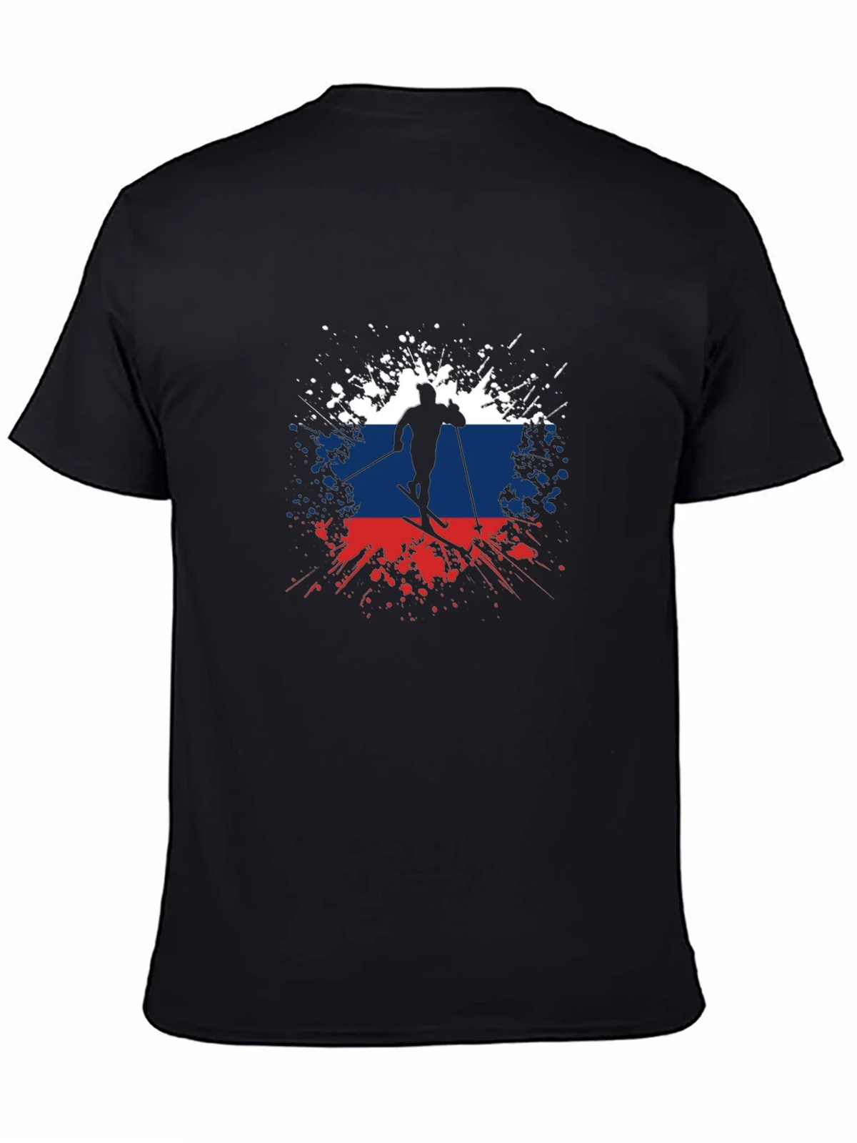 Russian Flag Skier Graphic T-Shirt product image 4