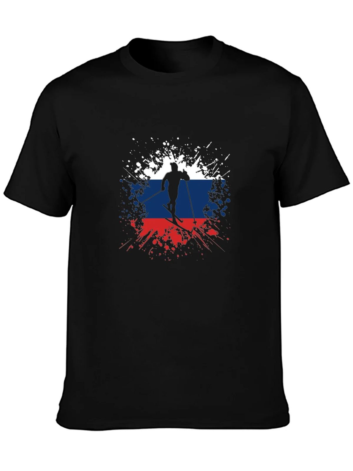 Russian Flag Skier Graphic T-Shirt product image 3