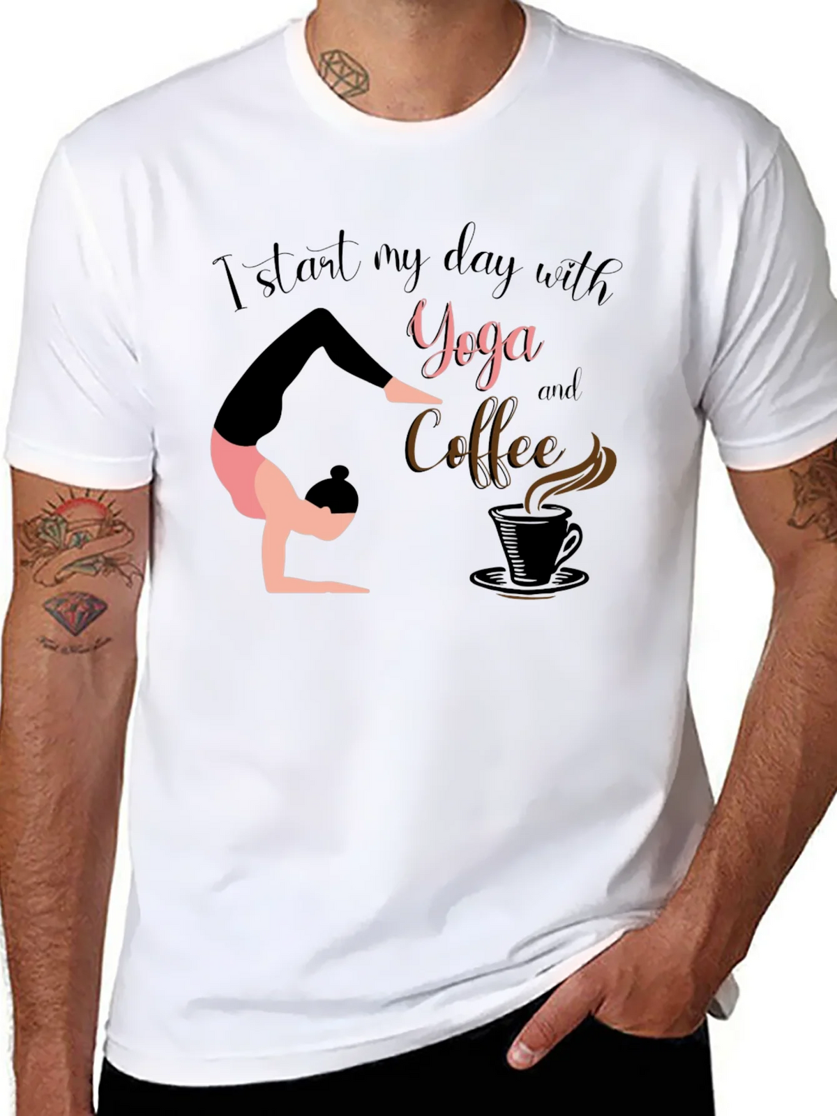 Yoga & Coffee T-Shirt - Start Your Day Right! product image 7