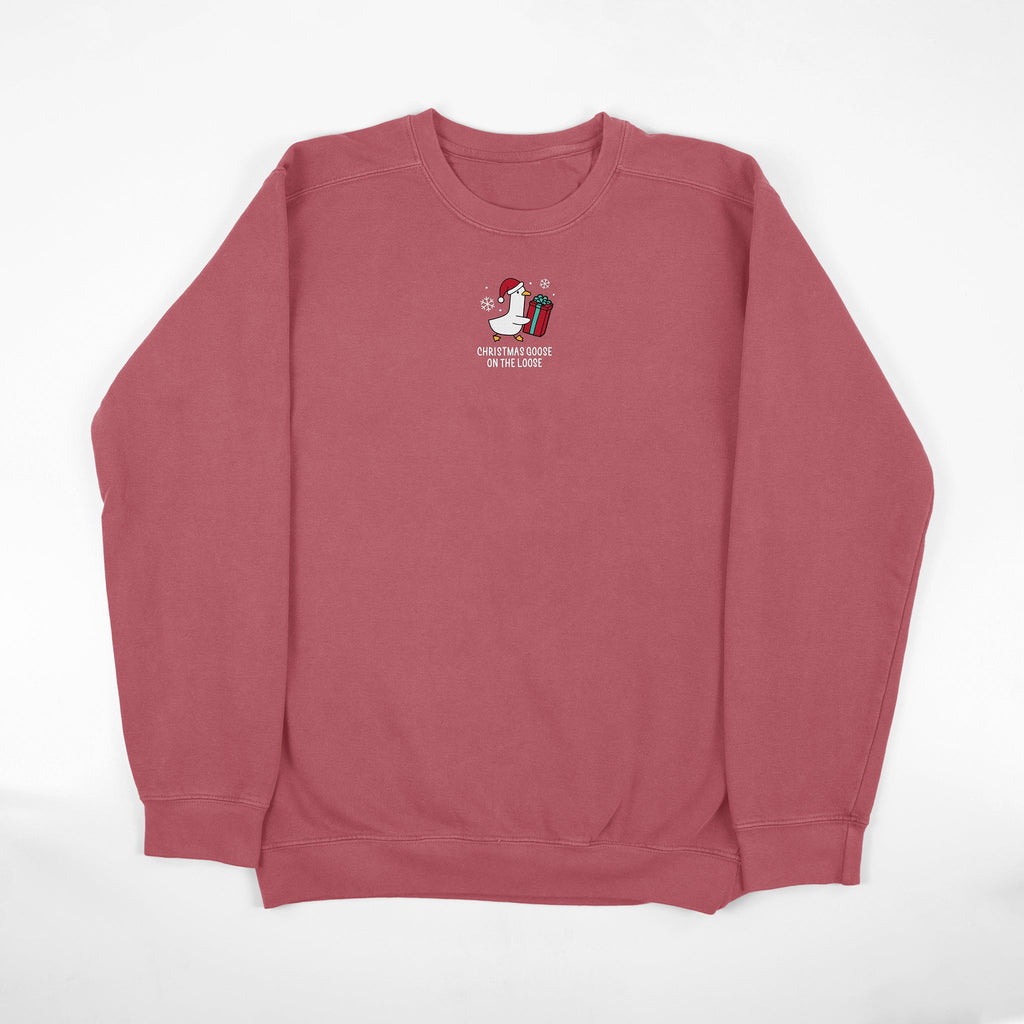 Christmas Goose Embroidered Comfort Colors Sweatshirt product image 3