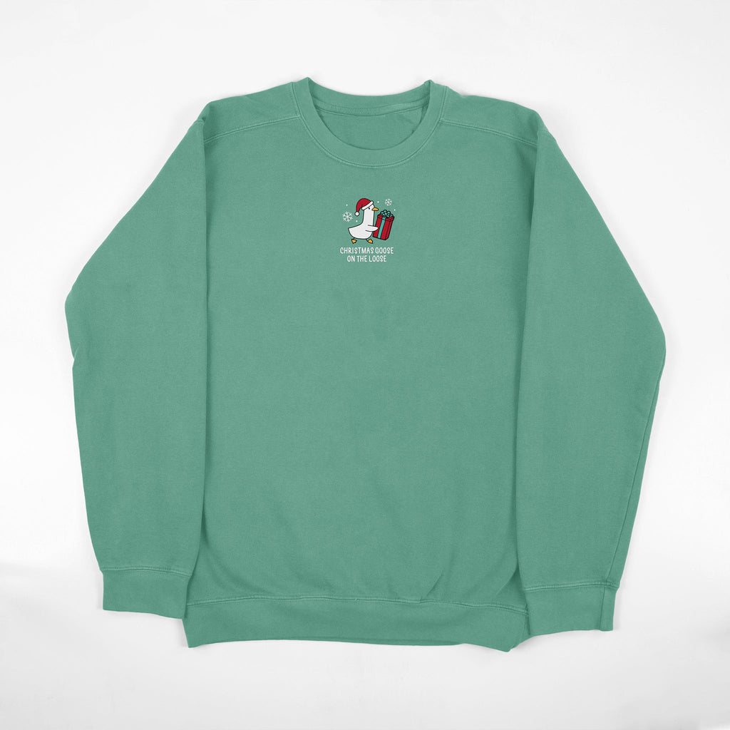Christmas Goose Embroidered Comfort Colors Sweatshirt product image 2