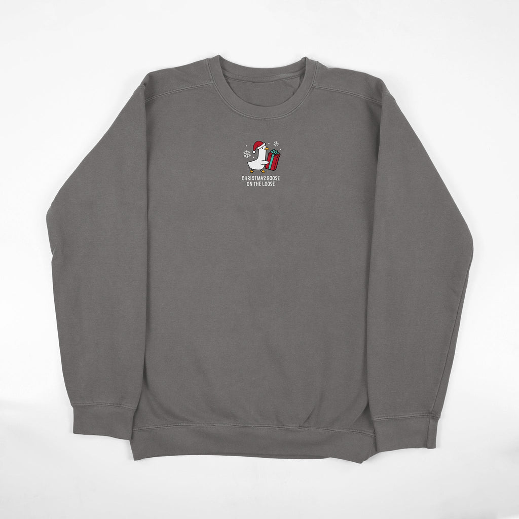 Christmas Goose Embroidered Comfort Colors Sweatshirt product image 4