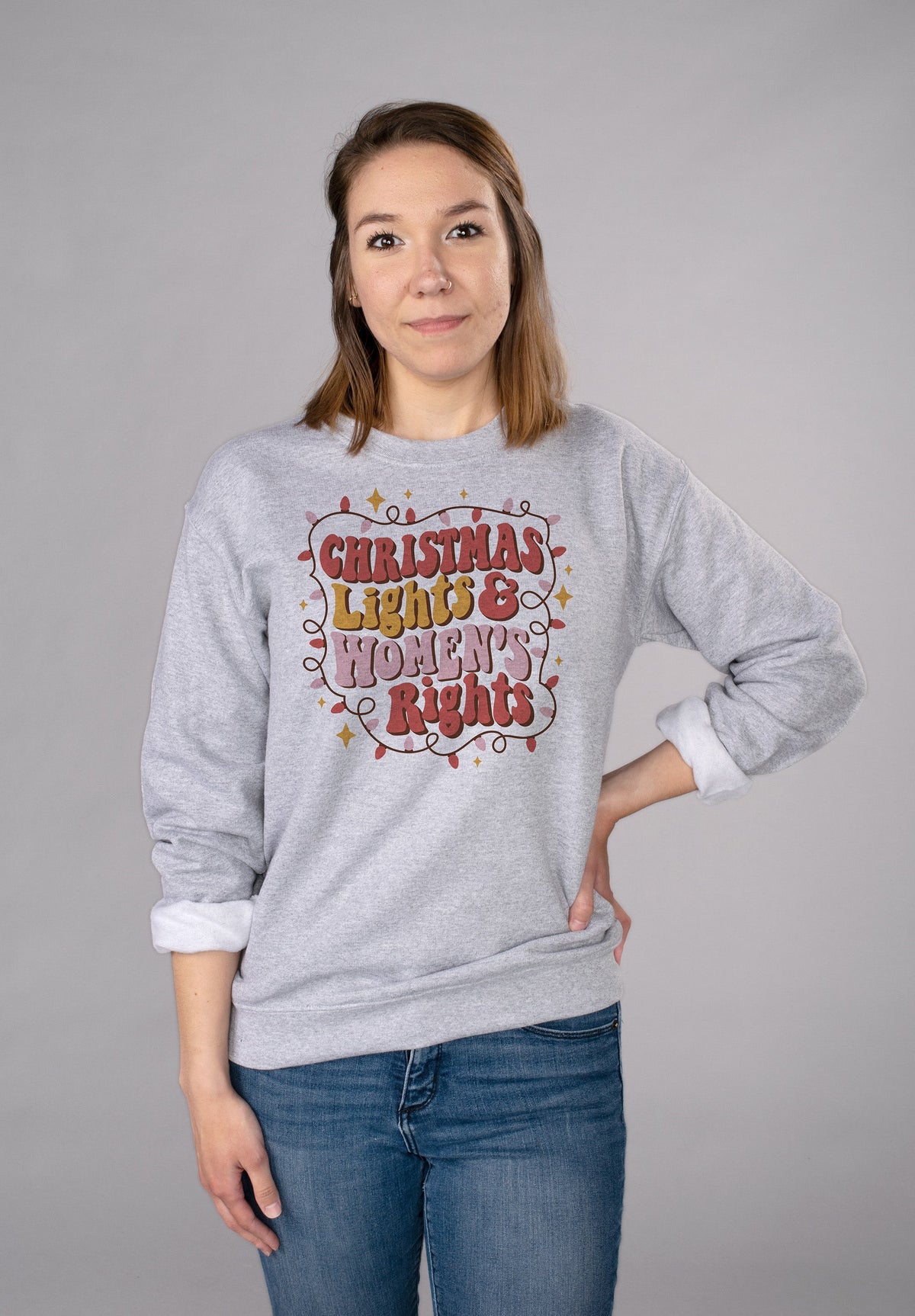 Christmas Lights and Women's Rights Sweatshirt product image 3