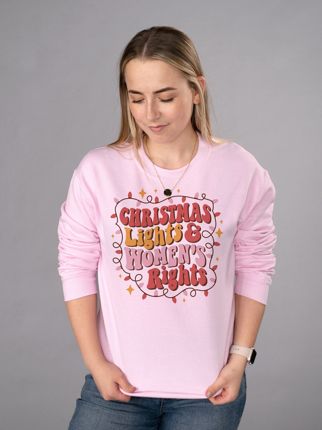 Christmas Lights and Women's Rights Sweatshirt product image 4