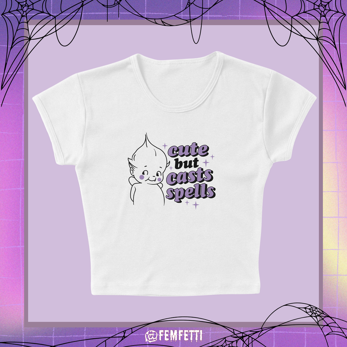 Cute But Casts Micro Rib Baby Tee product image 1