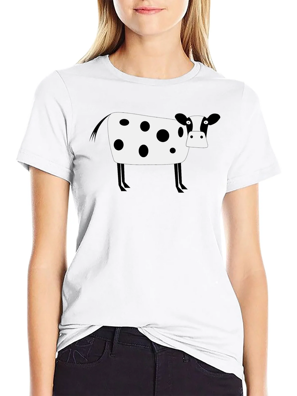 Cow Print Black T-Shirt - Graphic Tee product image 7