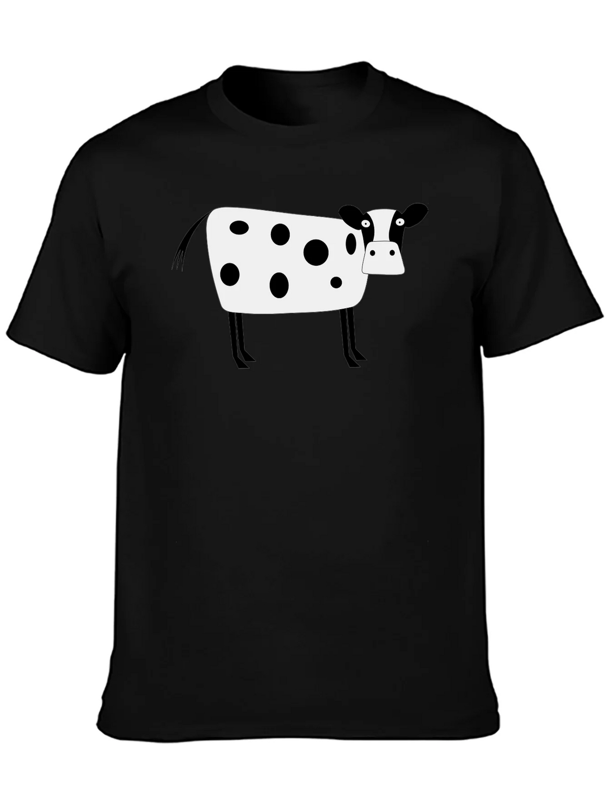 Cow Print Black T-Shirt - Graphic Tee product image 2