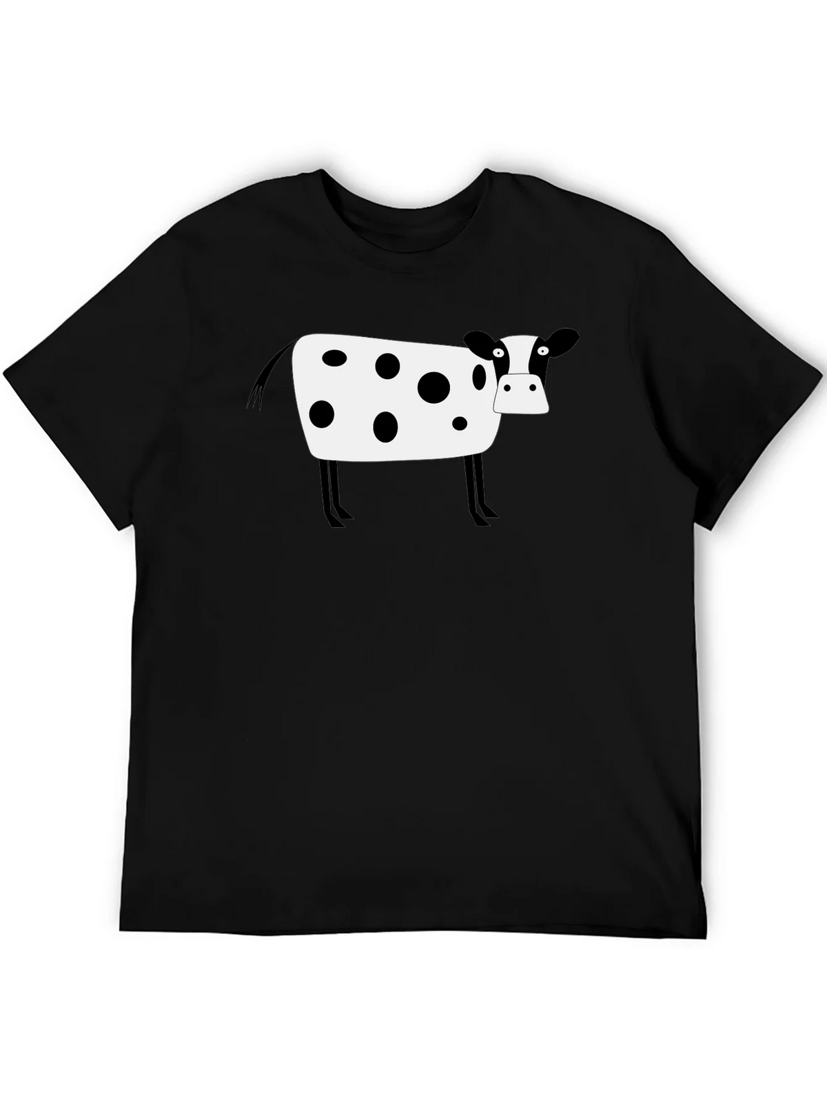 Cow Print Black T-Shirt - Graphic Tee product image 4