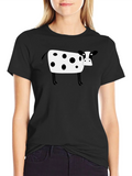 Cow Print Black T-Shirt - Graphic Tee product image 1