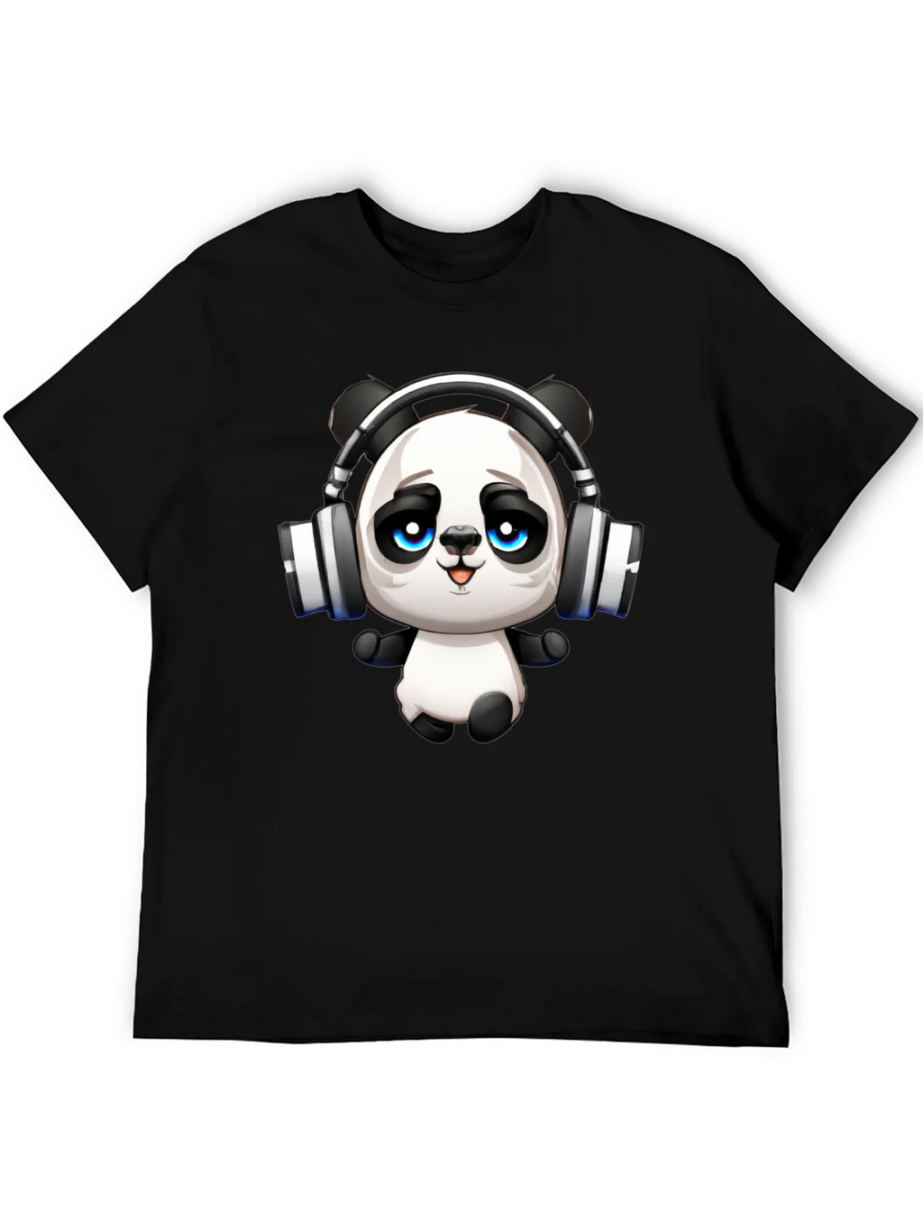 Cool Panda with Headphones Graphic T-Shirt product image 5