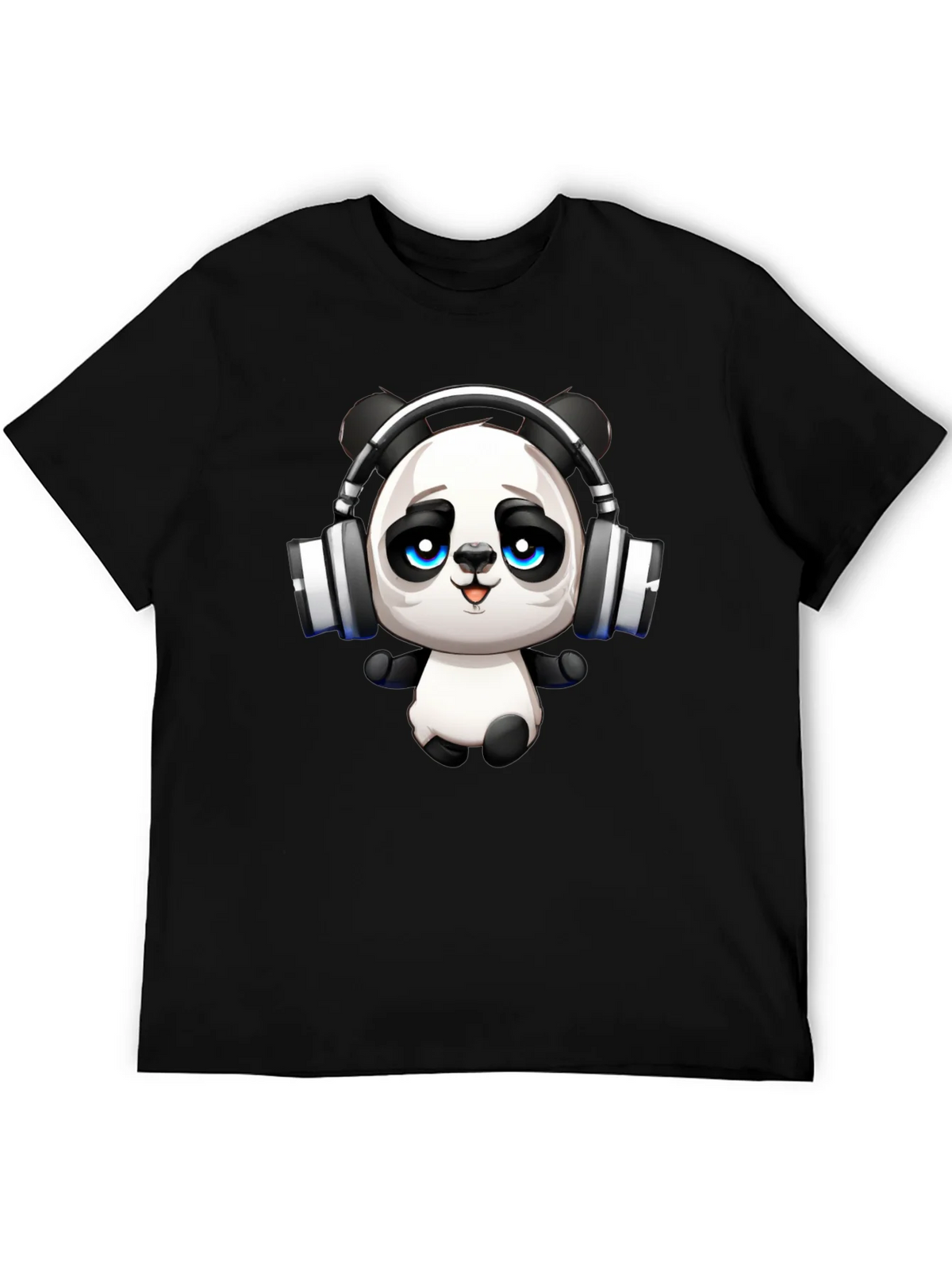 Cool Panda with Headphones Graphic T-Shirt product image 5