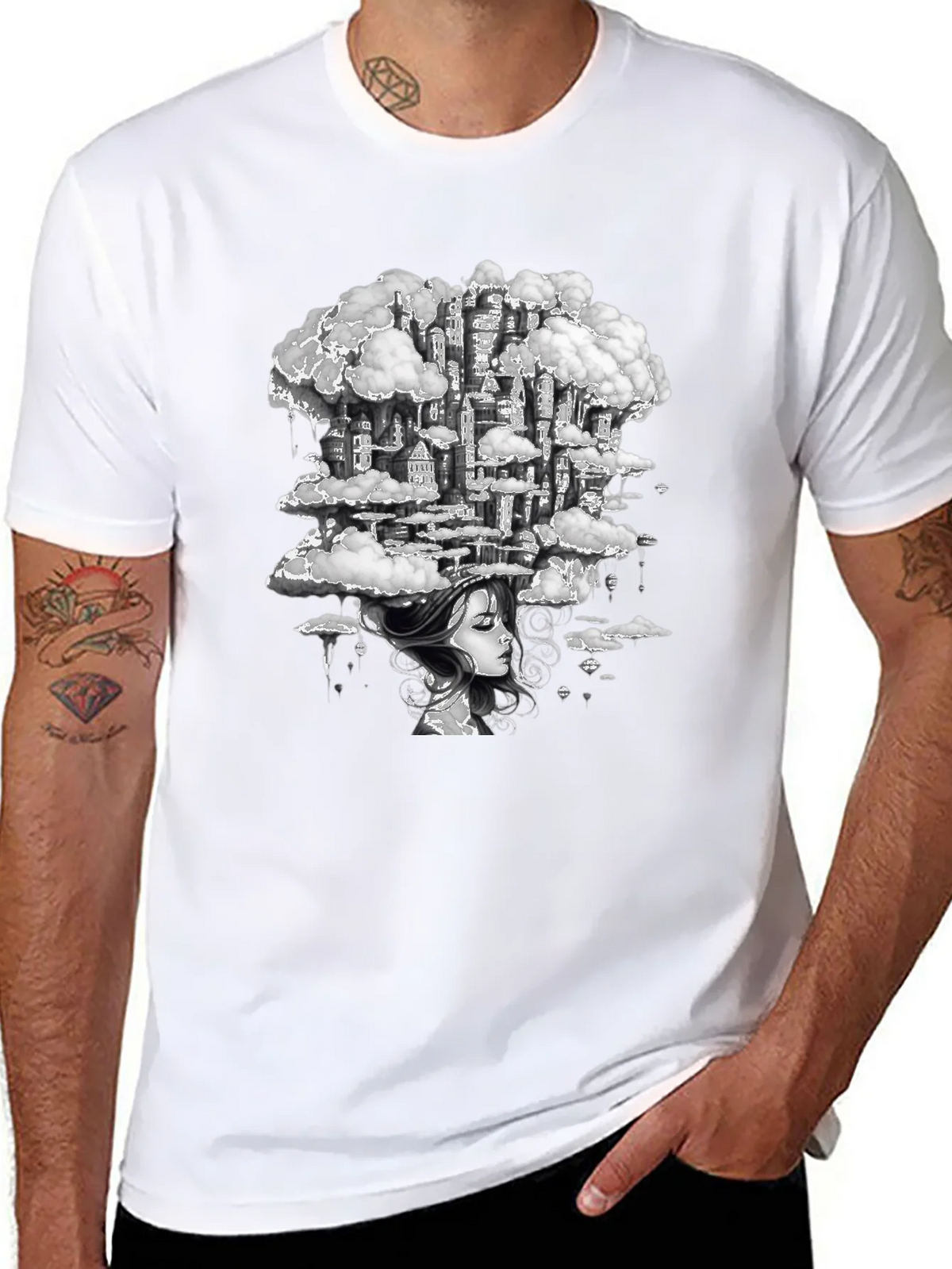 Dreamscape City Black Graphic Tee product image 7