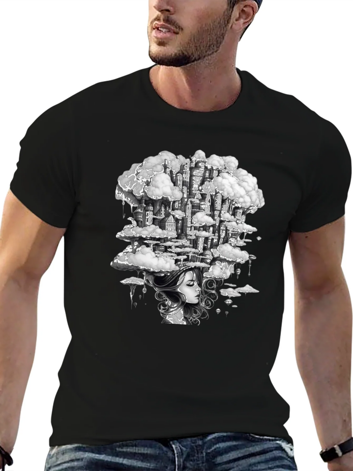 Dreamscape City Black Graphic Tee product image 6