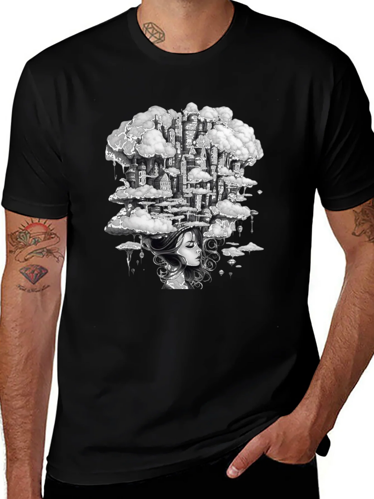 Dreamscape City Black Graphic Tee product image 1