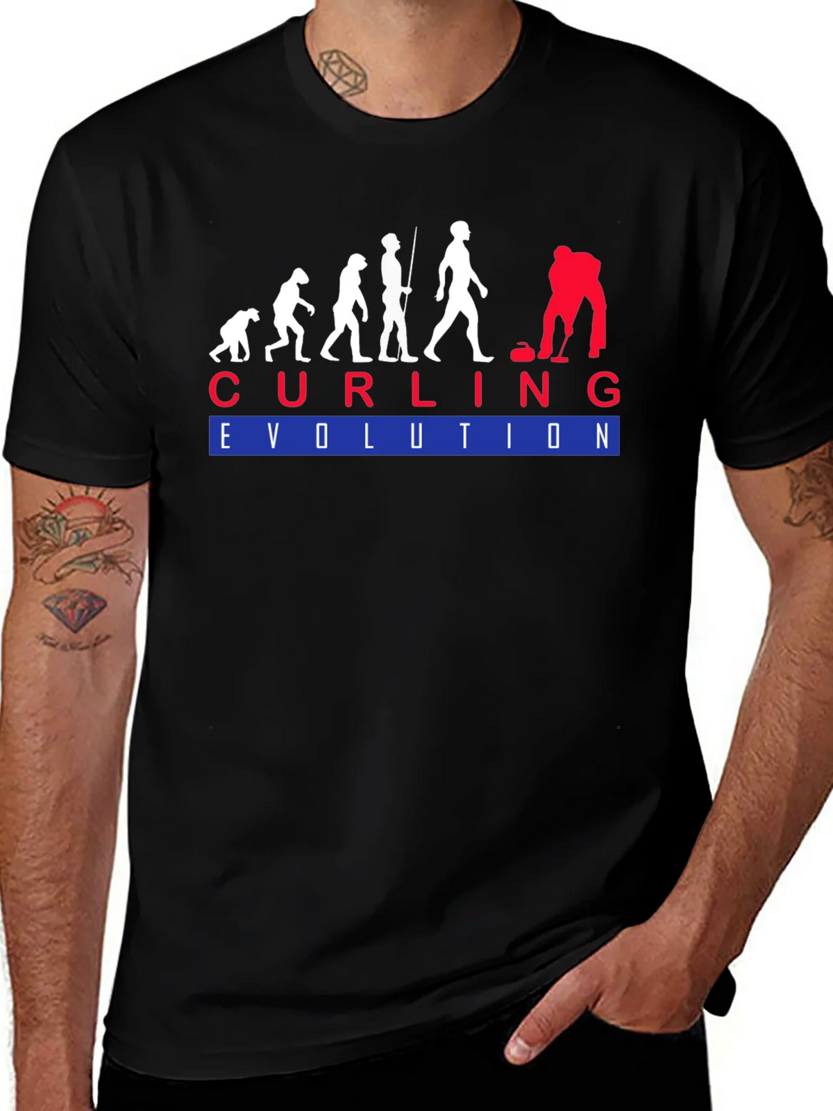 Curling Evolution T-Shirt - Funny Sport Tee product image 1