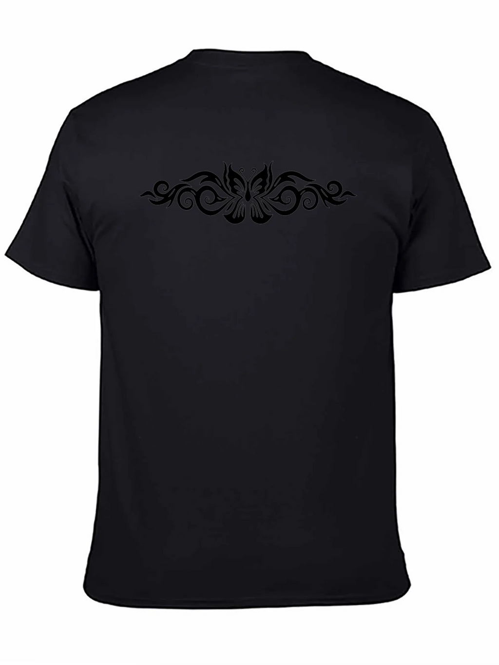 Mens Black T-shirt with Tribal Butterfly Design product image 4