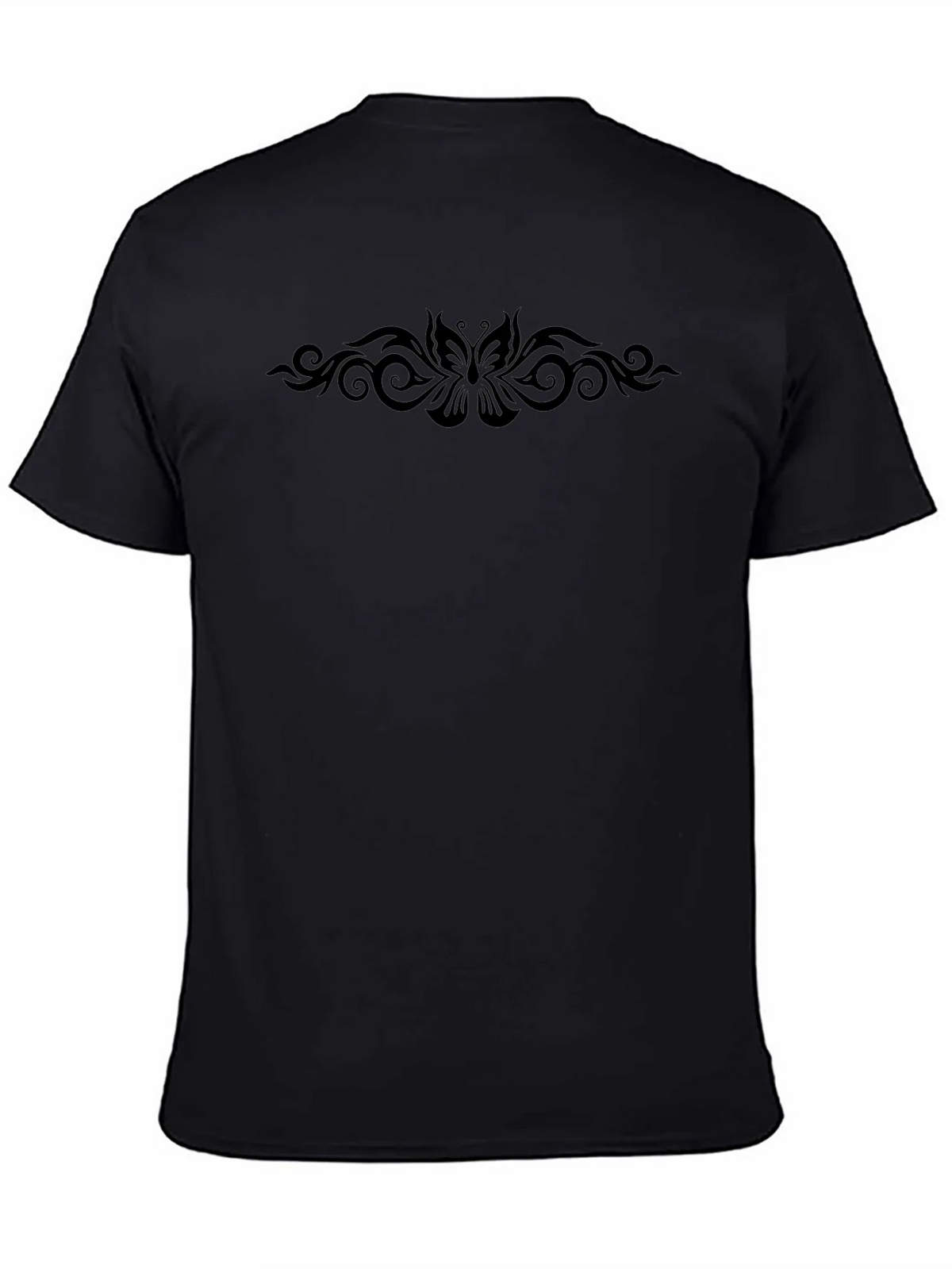 Mens Black T-shirt with Tribal Butterfly Design product image 4