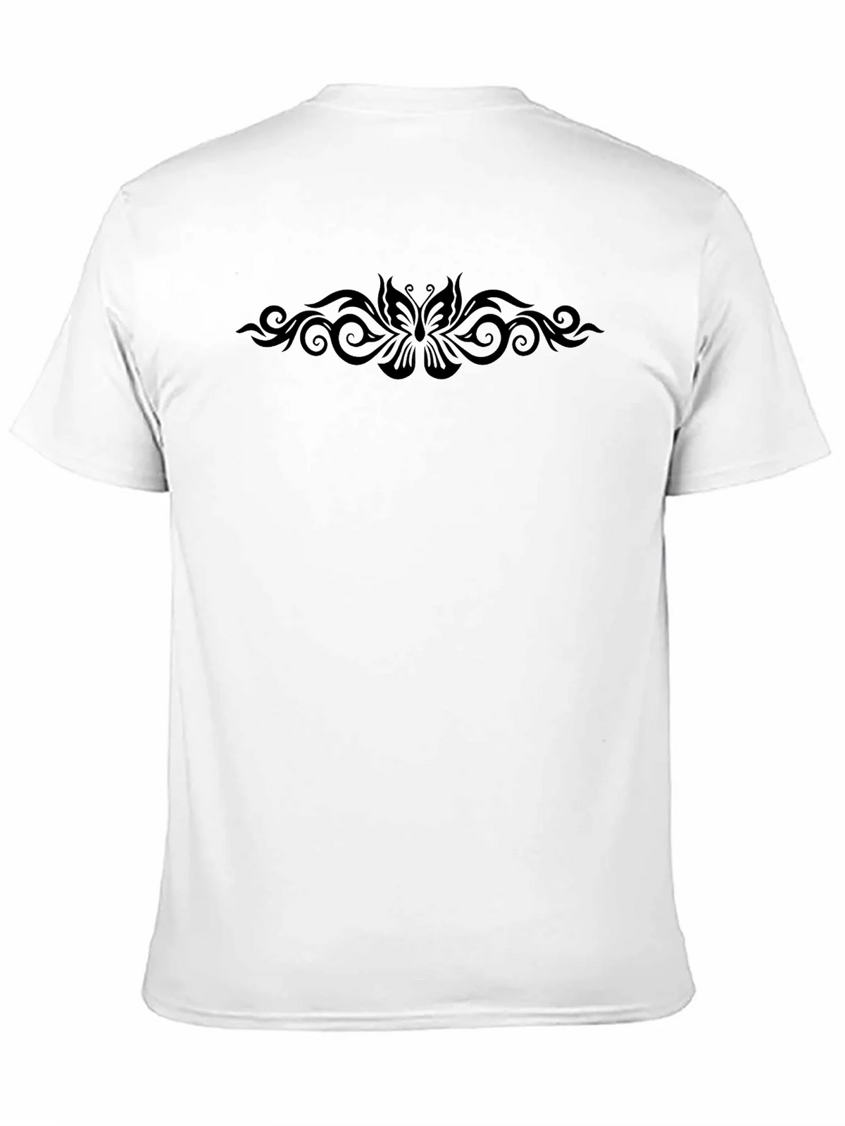 Mens Black T-shirt with Tribal Butterfly Design product image 10
