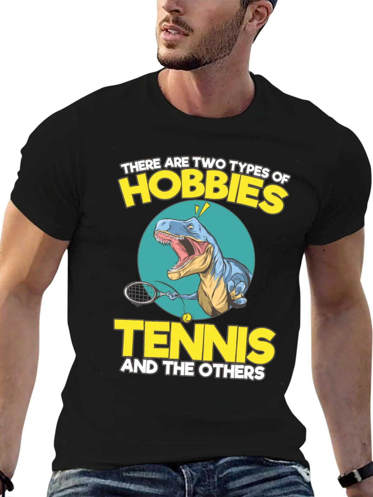 Tennis Dinosaur Graphic Tee - Funny Hobby Shirt product image 6