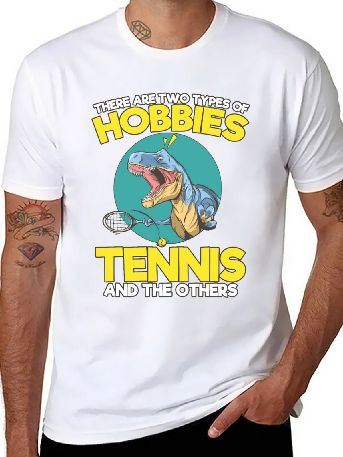 Tennis Dinosaur Graphic Tee - Funny Hobby Shirt product image 7
