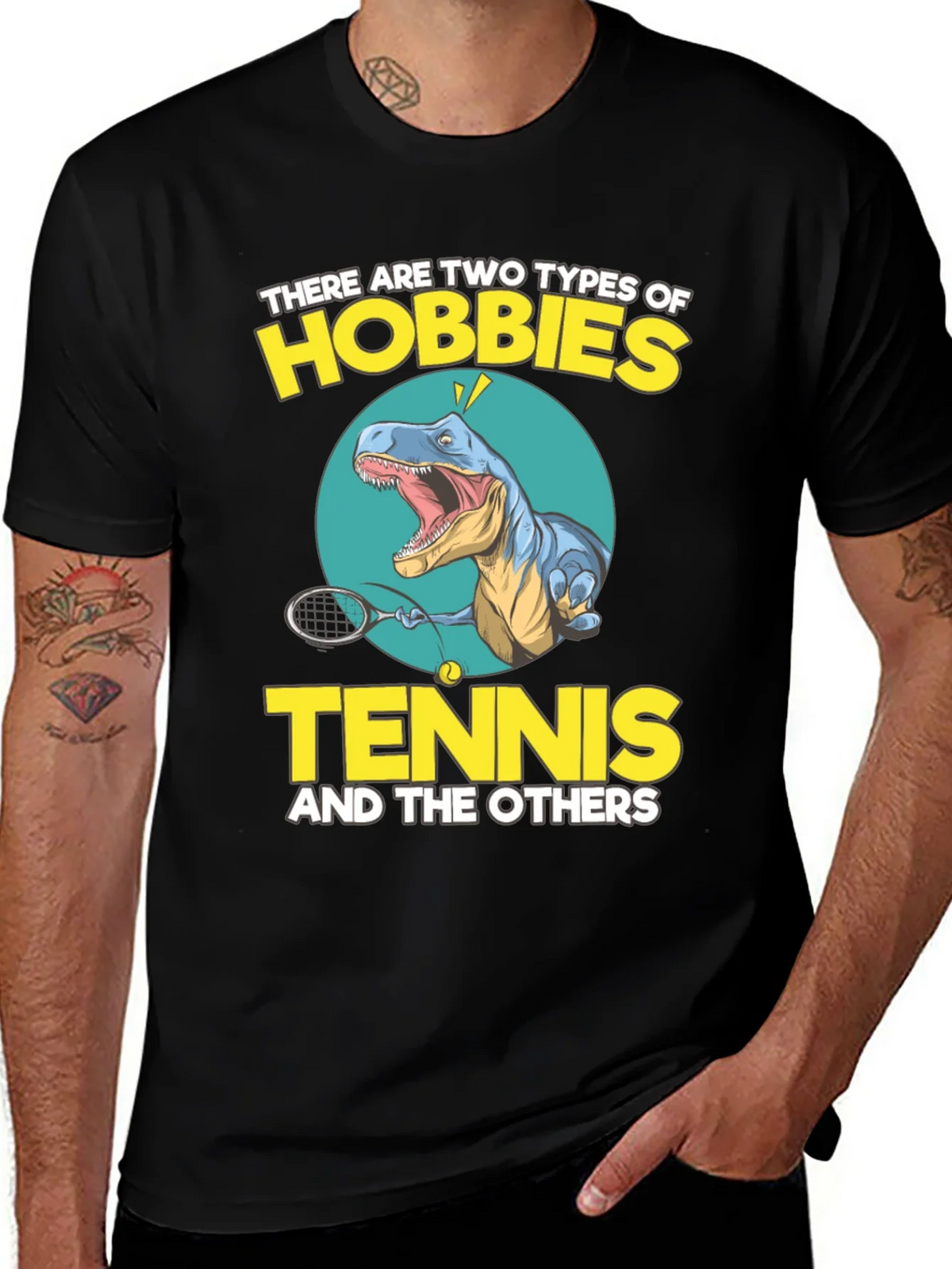 Tennis Dinosaur Graphic Tee - Funny Hobby Shirt product image 1