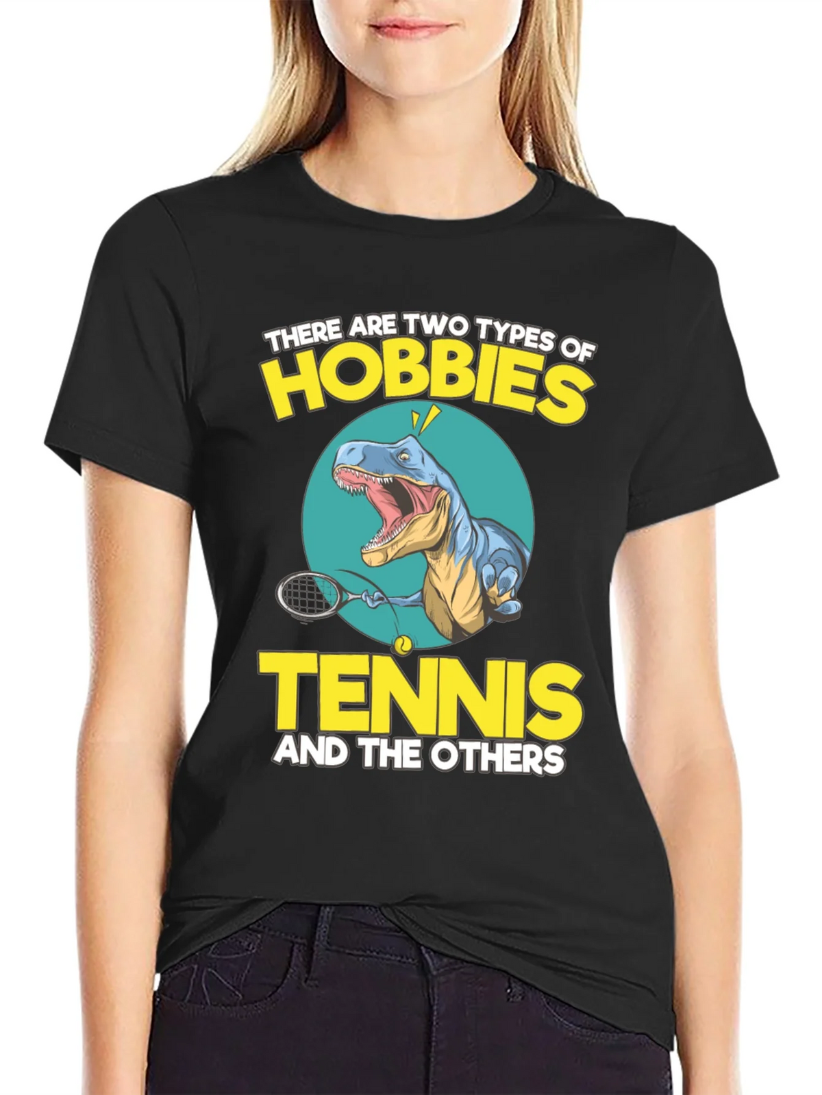 Tennis Dinosaur Graphic Tee - Funny Hobby Shirt product image 2