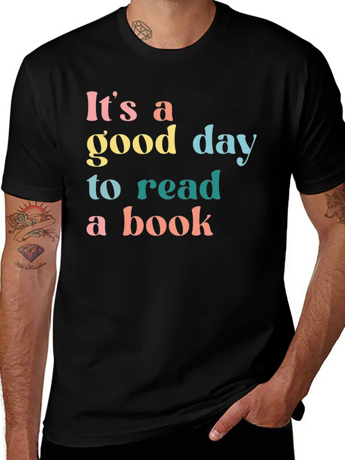 Its A Good Day To Read A Book Black T-Shirt product image 1