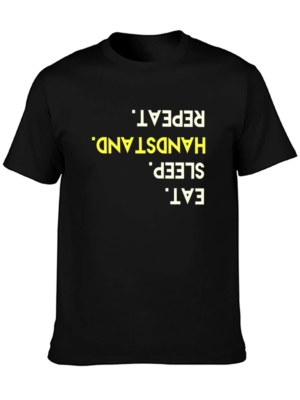 Eat Sleep Handstand Repeat Black Graphic Tee product image 2