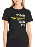 Eat Sleep Handstand Repeat Black Graphic Tee product image 1