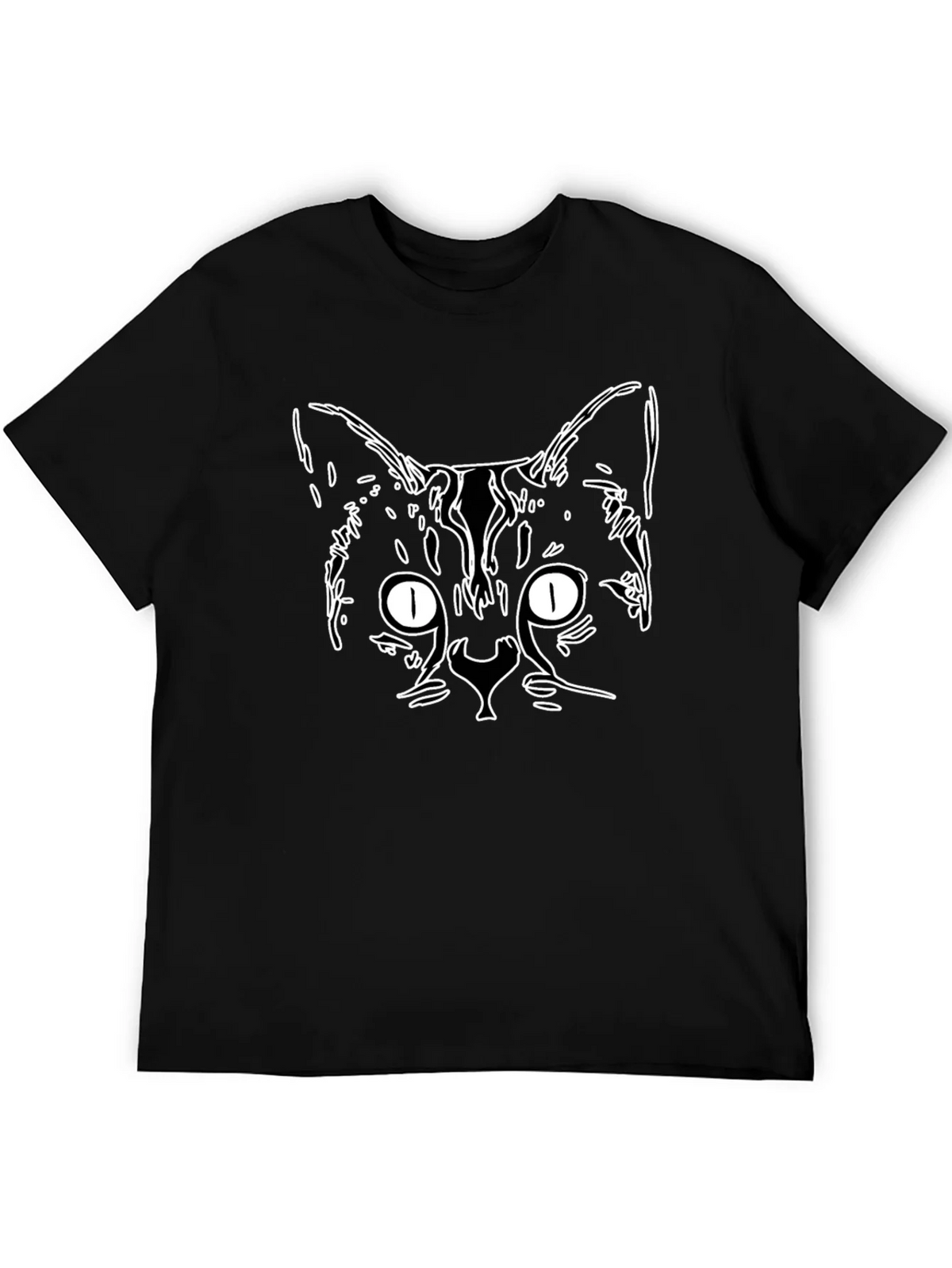 Cool Cat Outline Graphic Tee - Black product image 4