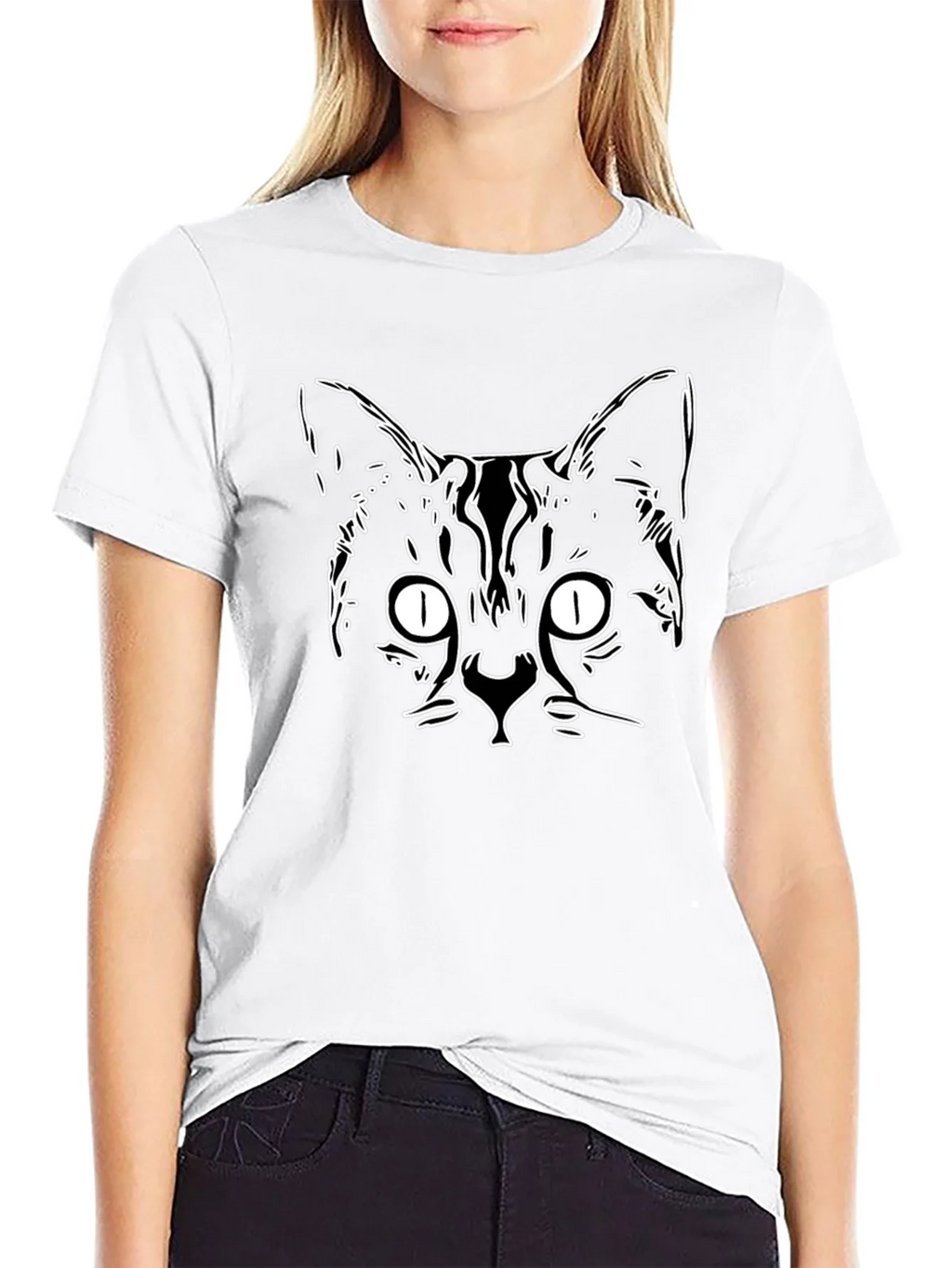 Cool Cat Outline Graphic Tee - Black product image 7