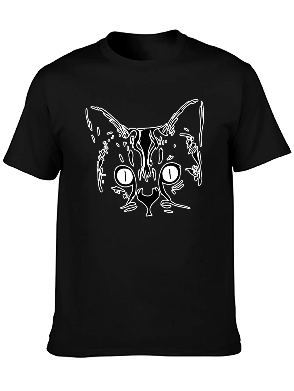 Cool Cat Outline Graphic Tee - Black product image 3