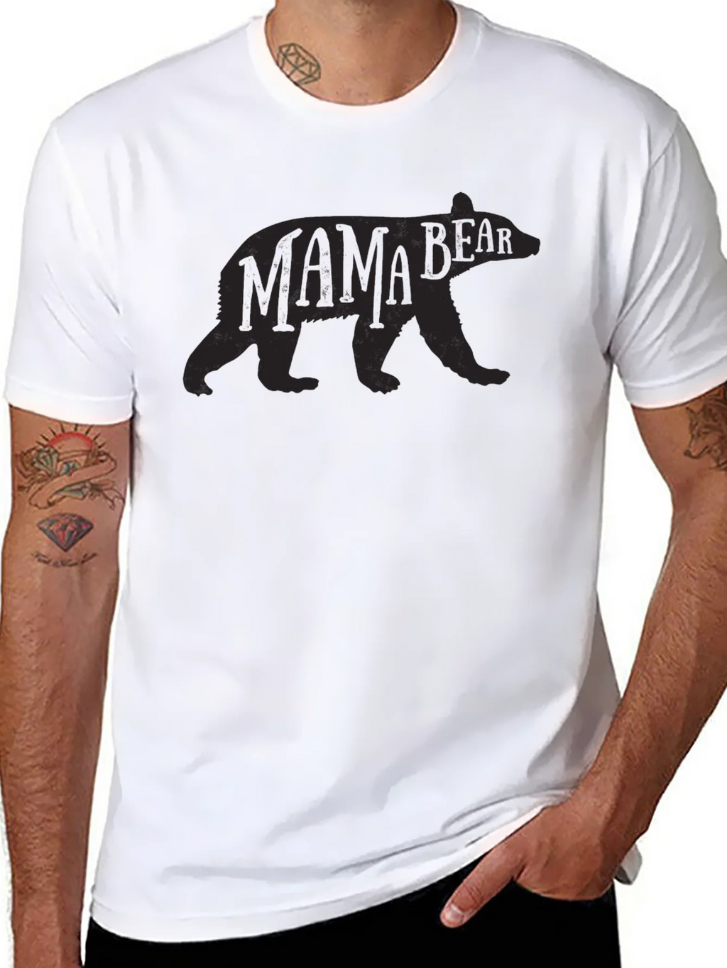 Mama Bear Black Crew Neck T-Shirt product image 6
