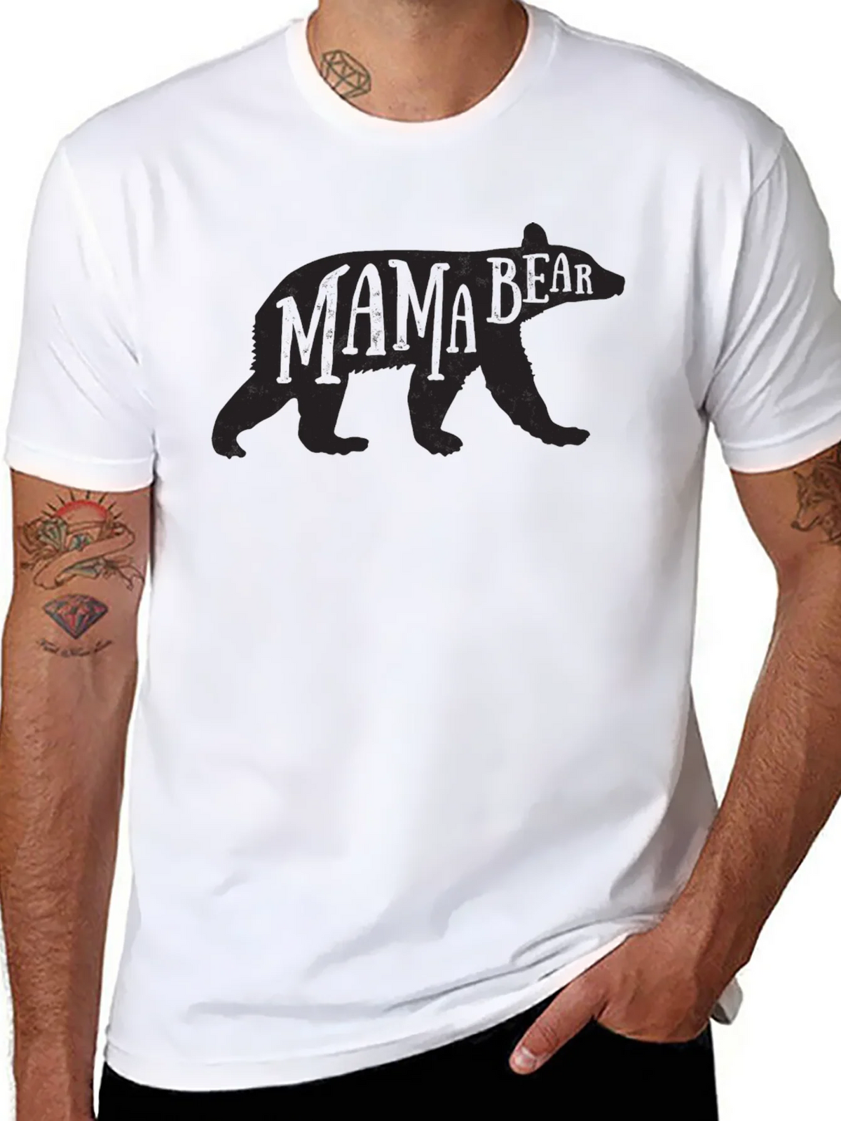 Mama Bear Black Crew Neck T-Shirt product image 6