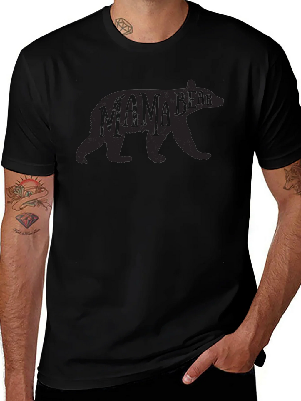 Mama Bear Black Crew Neck T-Shirt product image 1