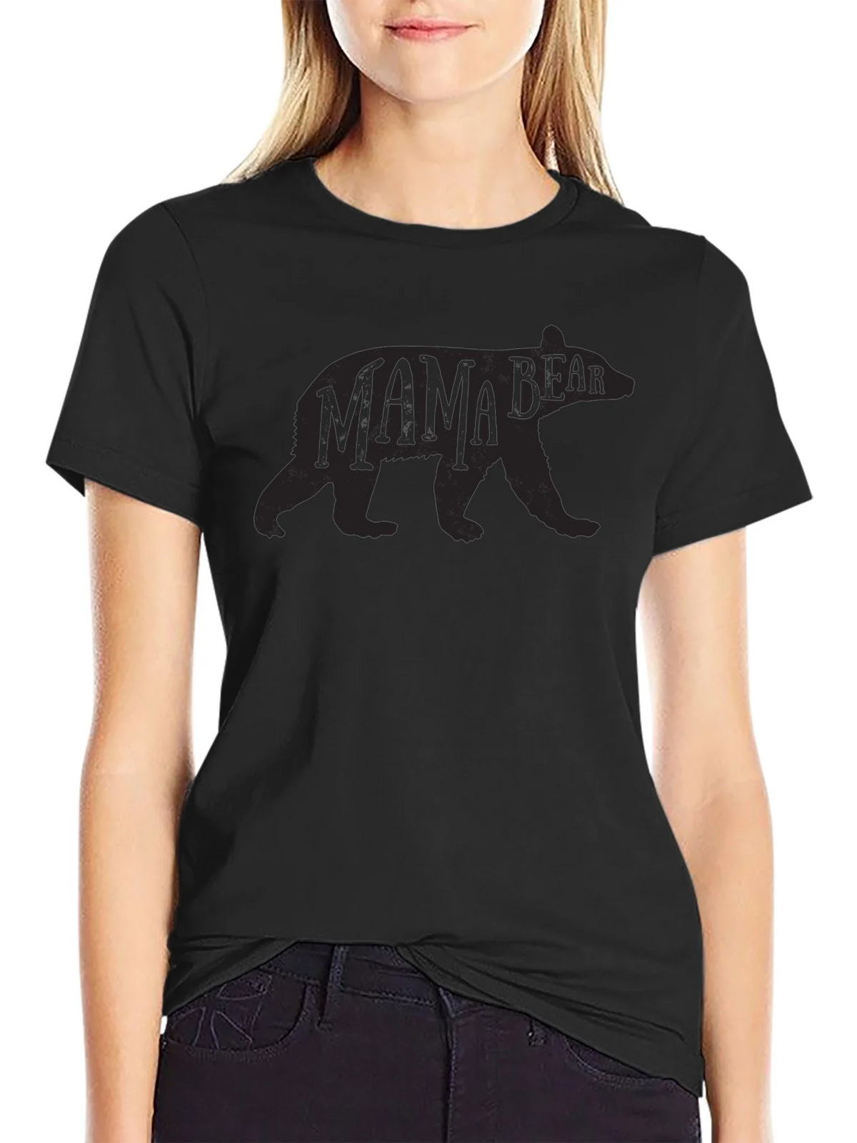 Mama Bear Black Crew Neck T-Shirt product image 2