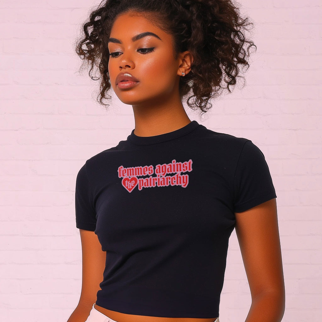 Femmes Against The Patriarchy Micro Rib Baby Tee product image 2
