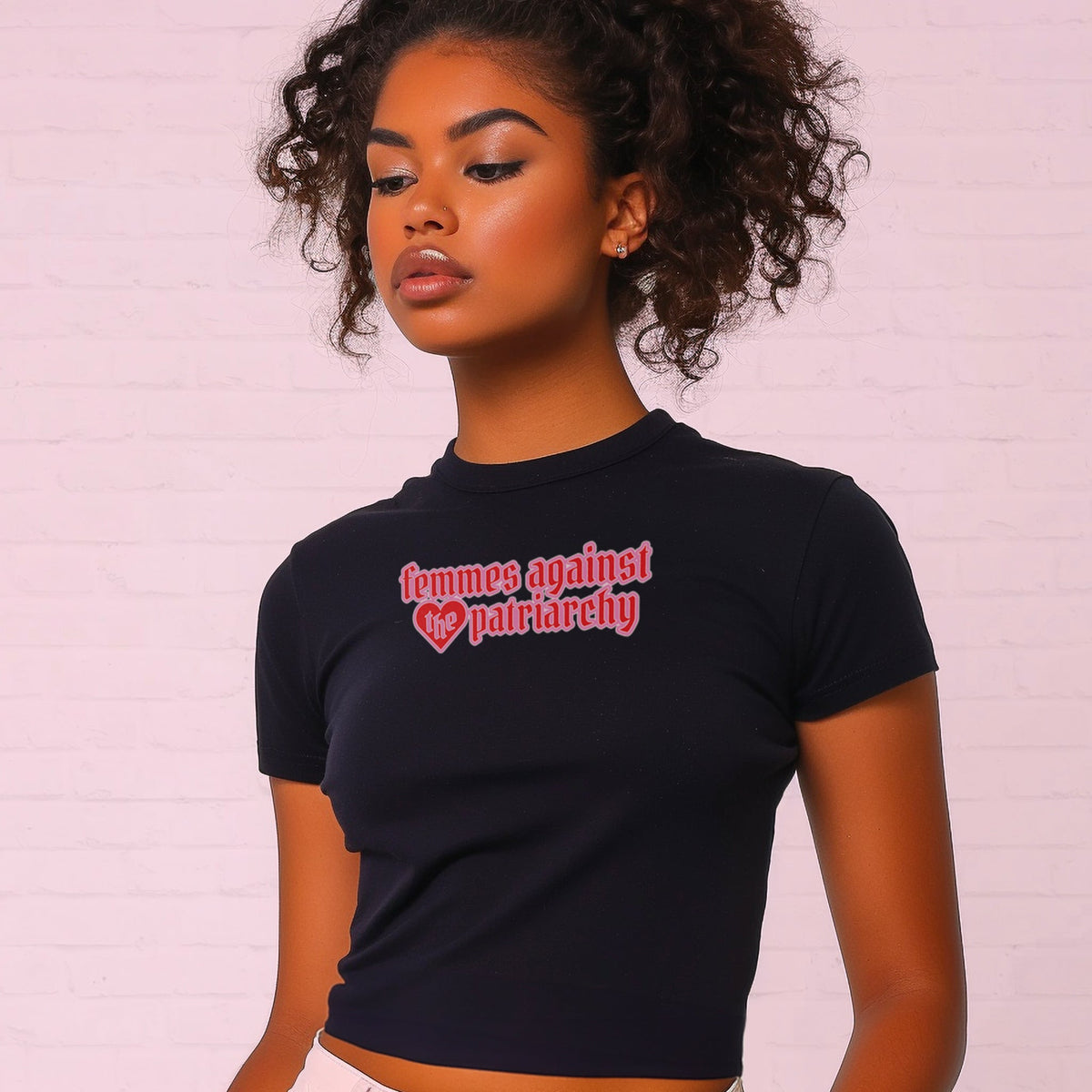 Femmes Against The Patriarchy Micro Rib Baby Tee product image 2