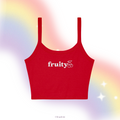 Sweet Cherry Fruity Embroidered Micro Rib Spaghetti Strap product image 1