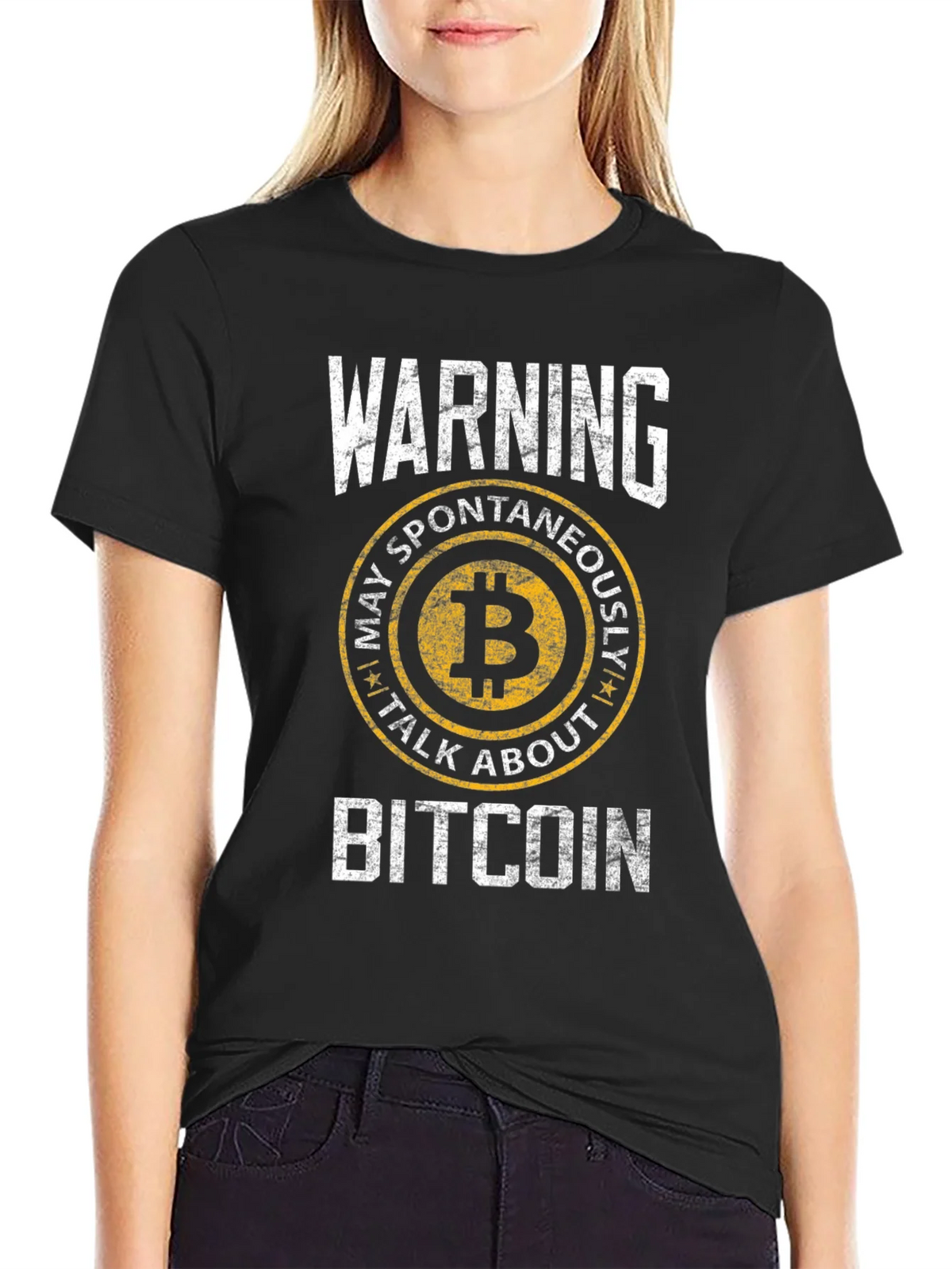 Bitcoin Warning T-Shirt - May Spontaneously Talk About product image 2