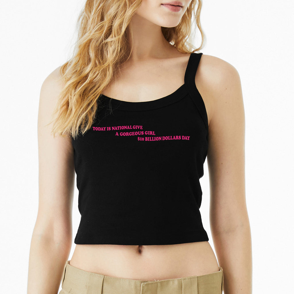Gorgeous Girl Micro Rib Spaghetti Strap Tank