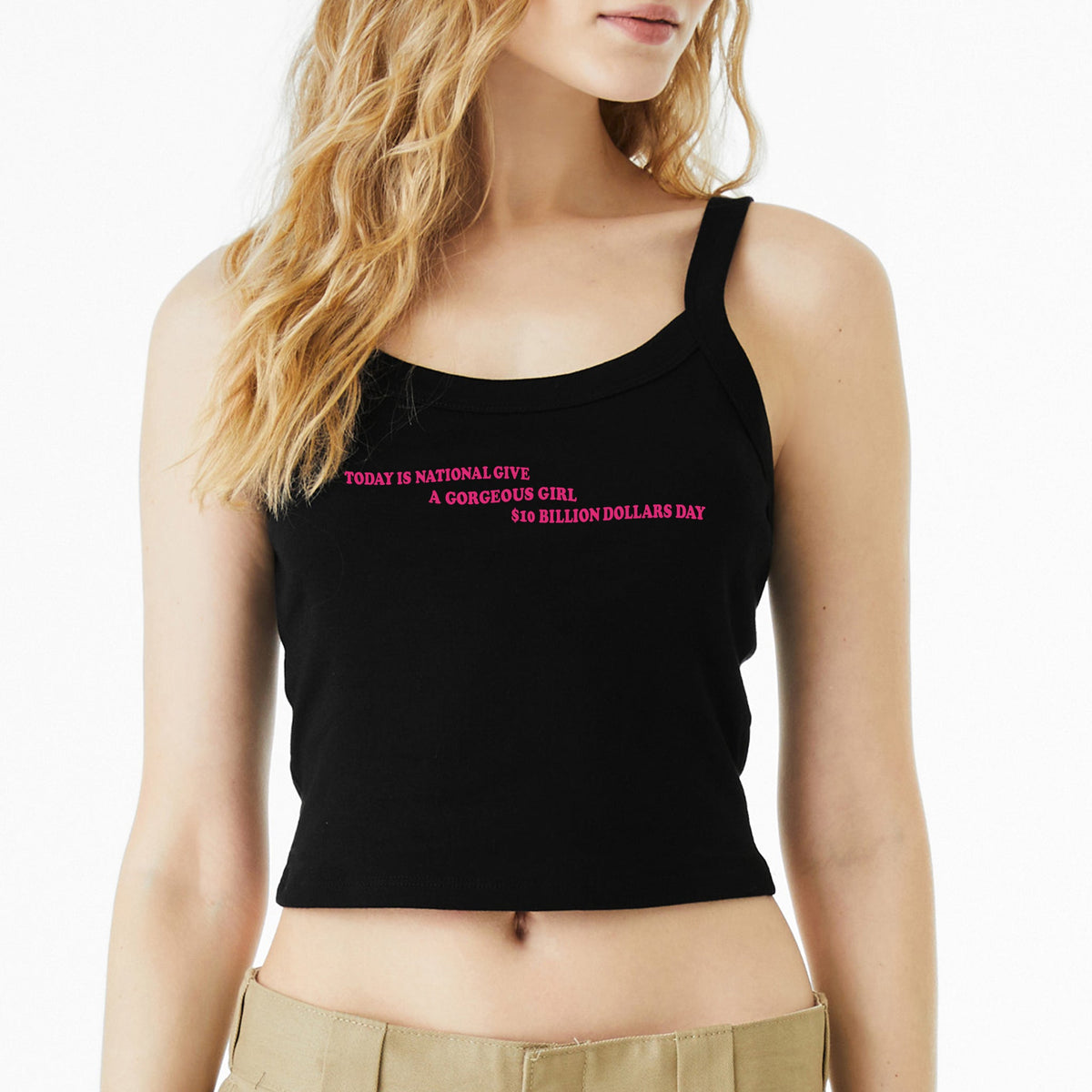 Gorgeous Girl Micro Rib Spaghetti Strap Tank