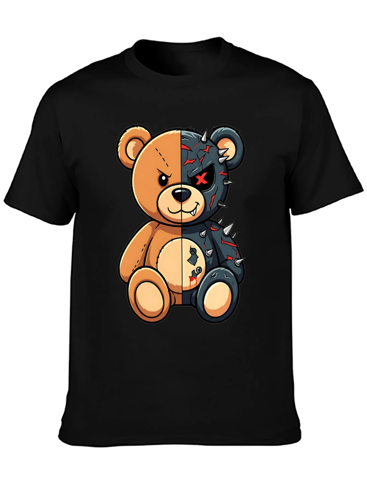 Two-Faced Teddy Bear Graphic T-Shirt product image 3