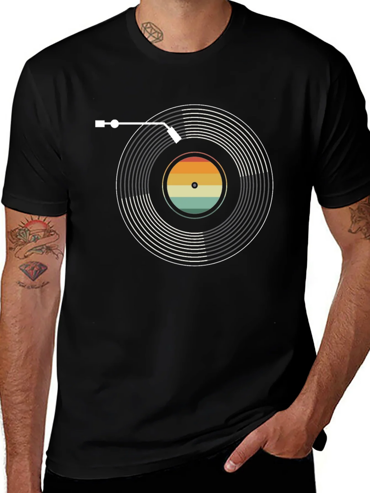 Retro Vinyl Record Graphic Tee - Stylish Music Lovers product image 1