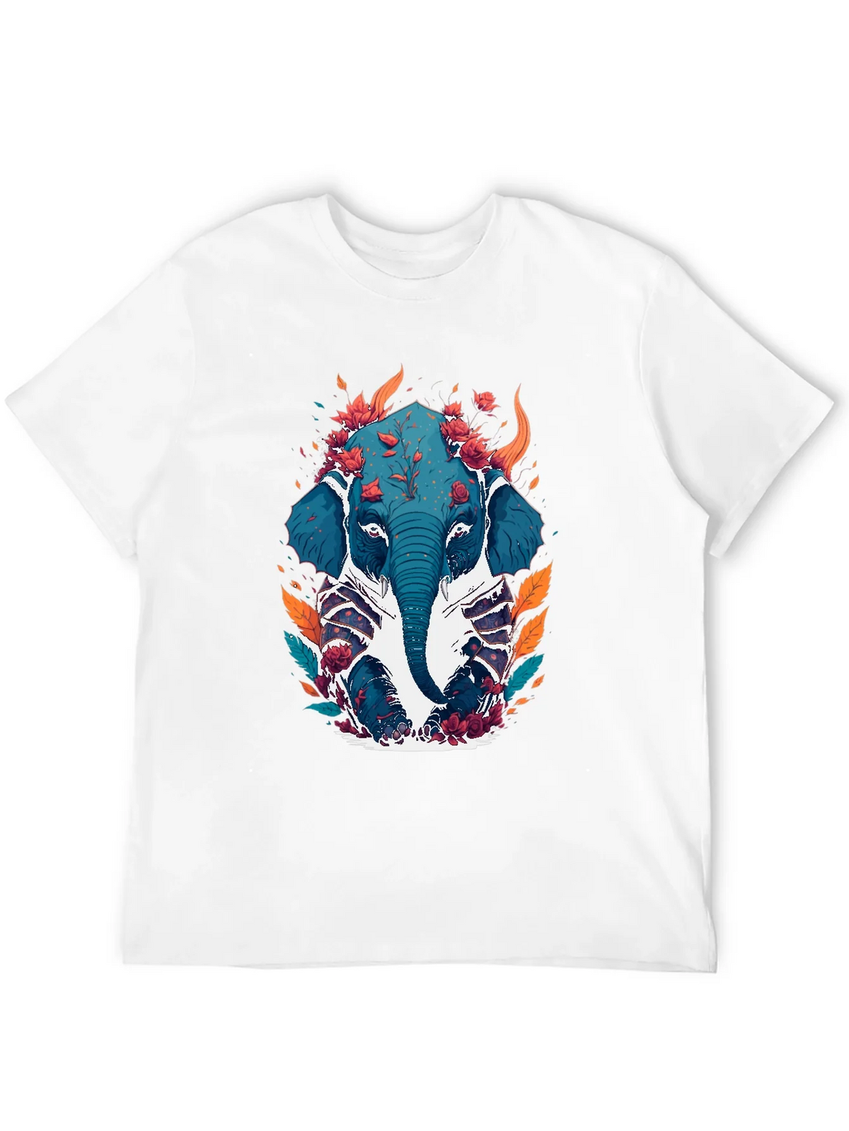 Floral Elephant Graphic Tee - Black Cotton Blend product image 11