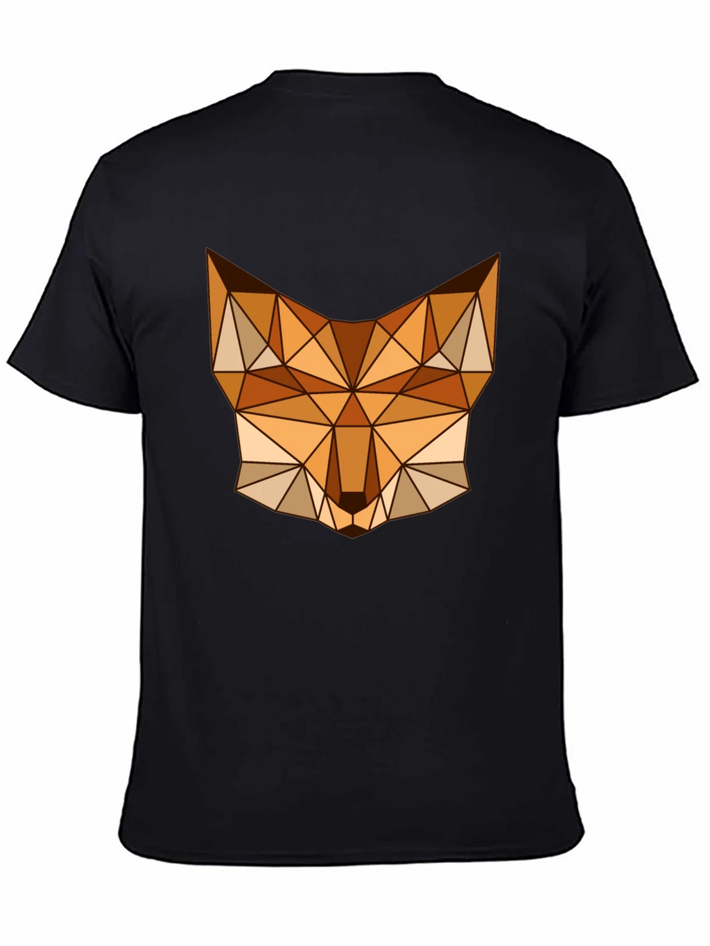 Geometric Fox Graphic Tee - Stylish Mens Black T-Shirt product image 4