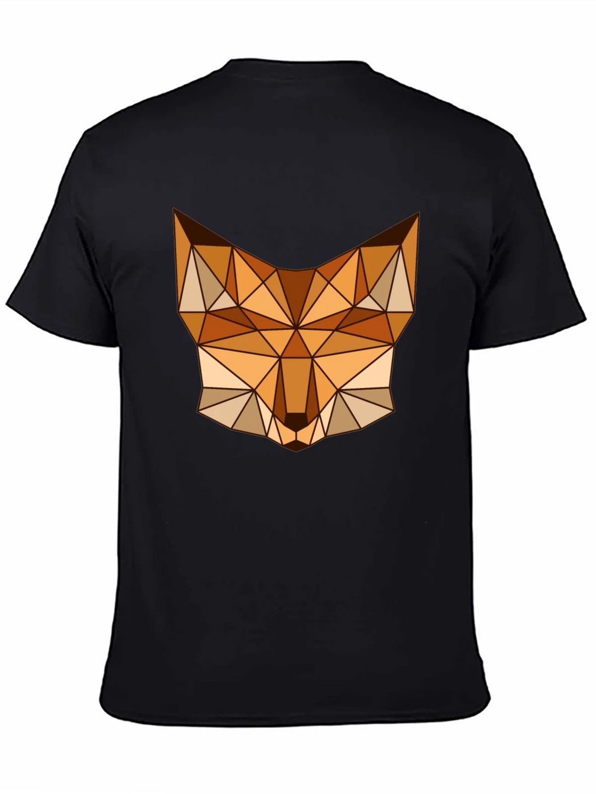 Geometric Fox Graphic Tee - Stylish Mens Black T-Shirt product image 4
