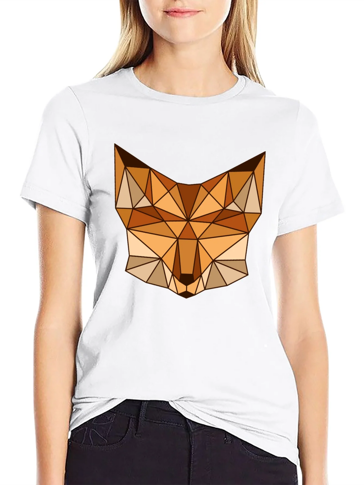 Geometric Fox Graphic Tee - Stylish Mens Black T-Shirt product image 8