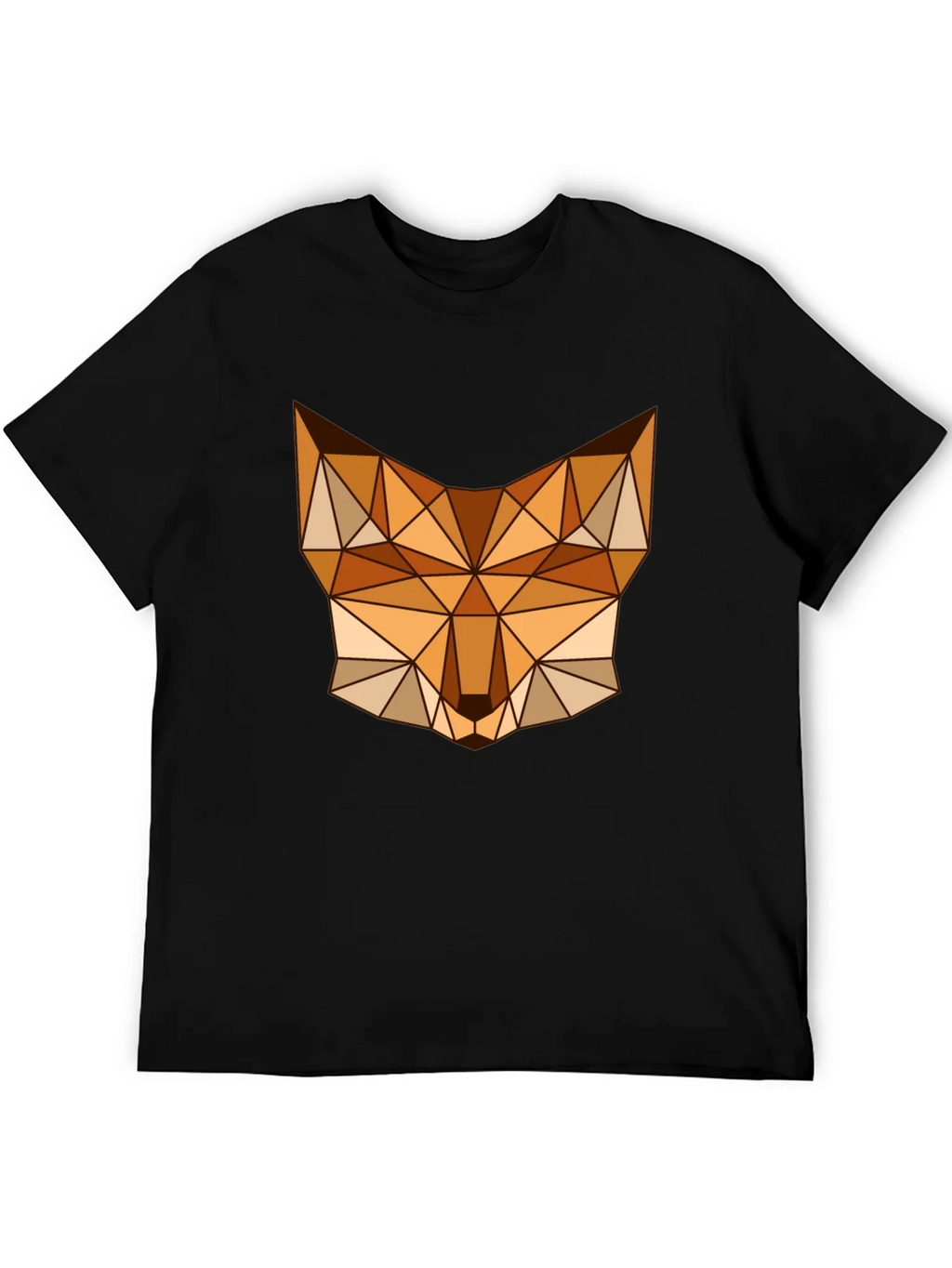 Geometric Fox Graphic Tee - Stylish Mens Black T-Shirt product image 5